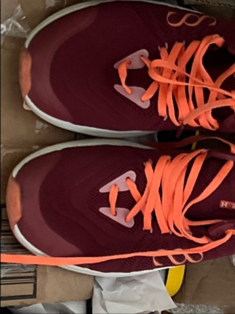 Women's Burgundy and Orange Athletic Sneakers
